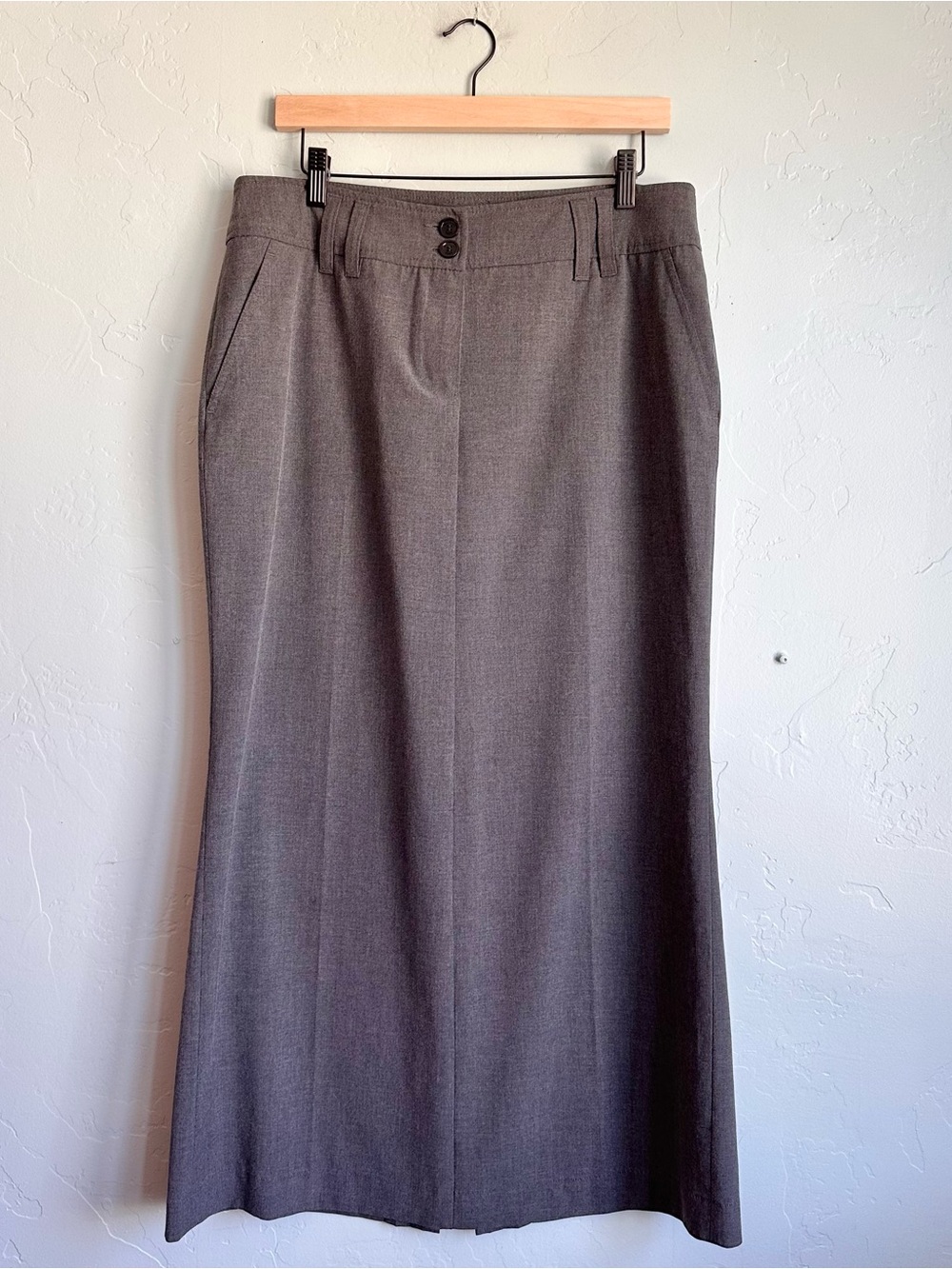 Michael Kors Women’s Gray Tailored Maxi Skirt Size 12 Classic Preppy Fall Winter